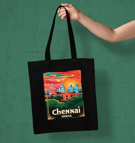 Image of ZORI Black Tote Bag With Pocket Printed Designed Canvas Tote Bags For Women large capacity,Tote bag For Shopping, College, Travel, More Canvas Handbag For Unisex Bag
