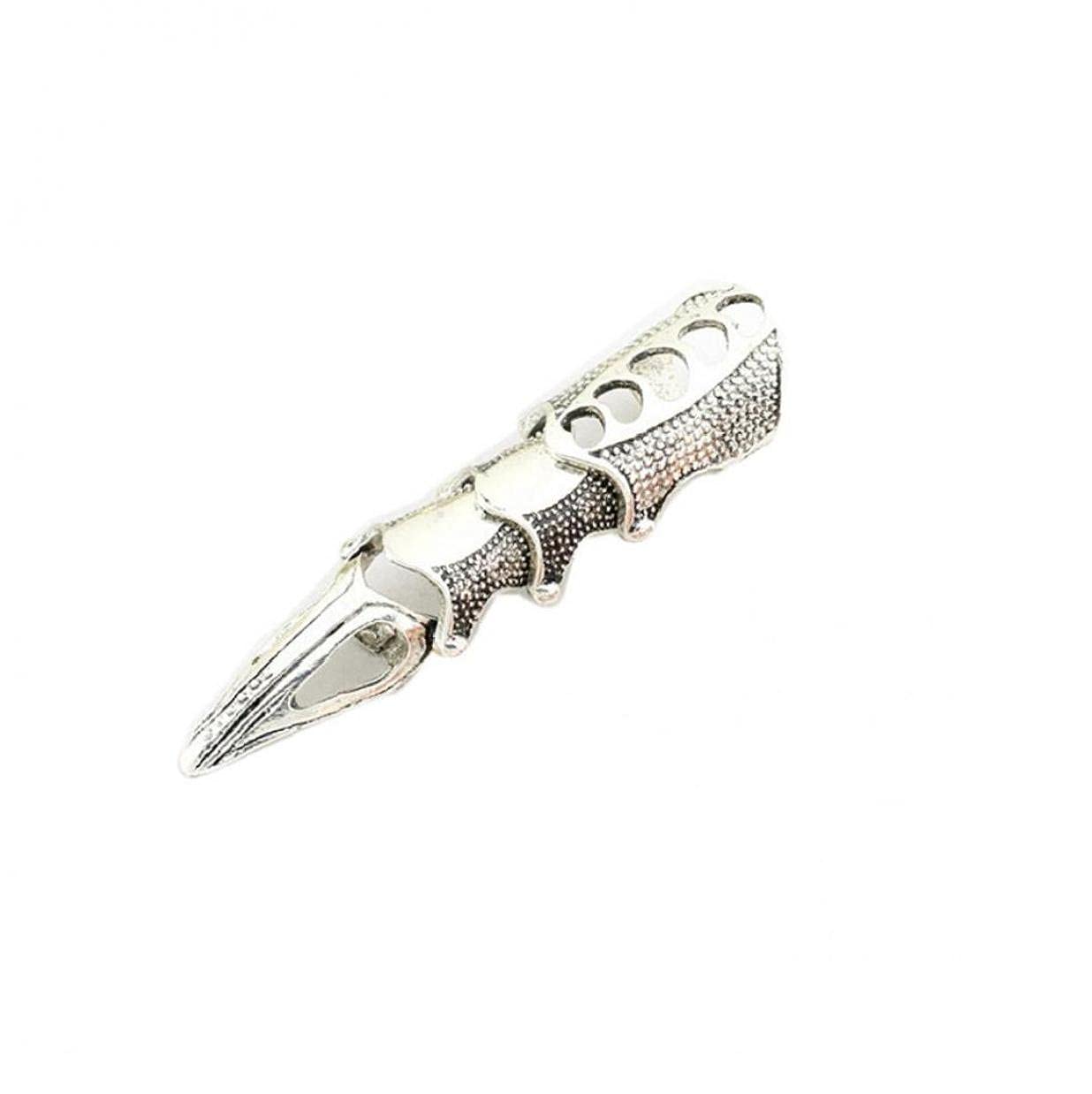 Ruluti Unisex Punk Armor Knuckle Gothic Jewelry Full Finger Ring Claw Nail Art Decoration(silver), One Size