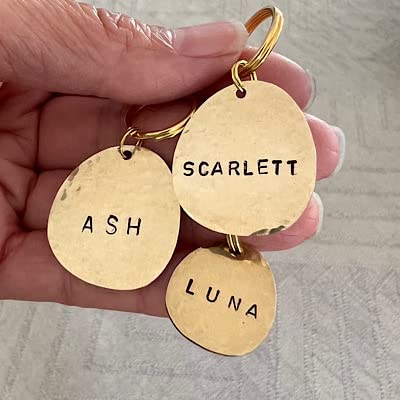Generic Brass Organic Shaped Hand Stamped Coin Personalized Pet Id Tags, Dog thumb #4