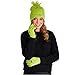 Produktbild The Grinch Mütze Damen und Handschuhe Winter Set, Winter-Accessoires, Lustige Mütze, Geschenke für Frauen (Grün 2 Stk)