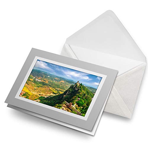 Fantastico biglietto di auguri grigio (inserto) – Castello italiano di San Marino Italia vuoto biglietto di auguri compleanno bambini festa ragazzi ragazze #21318
