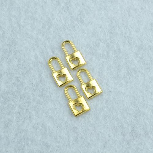 MENGBB 100 pcs  Gold Color Lock Charms Necklace Pendant Bracelet  Making Handmade Crafts DIY Supplies 16 * 8mm-Default,q Cover