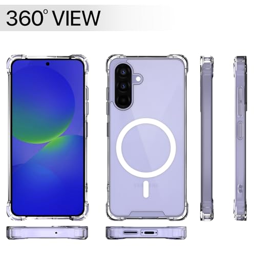 Image of Amazon Basics Back Cover for Samsung Galaxy A37 5G Mag-Safe Shockproof PC + TPU Protective Case Magnetic Support Bumper Case (Transparent Mag-Safe)