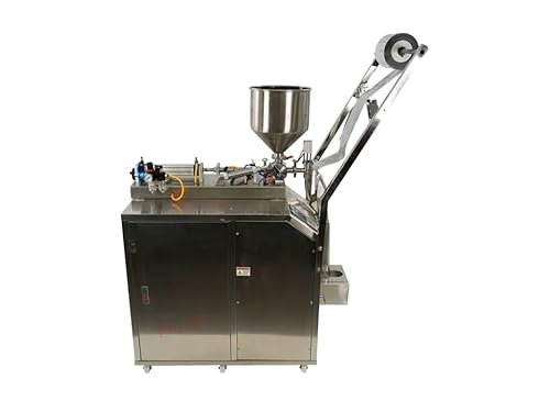 Pro-Fill Inc Sachet & Jet Piston Filler Combo, Stainless Steel, 7 Gallon Hopper, 15-50ml Filling Range, 1-25 per min Speed/Bag Ketchup & Sauce Filling and Sealing Machine
