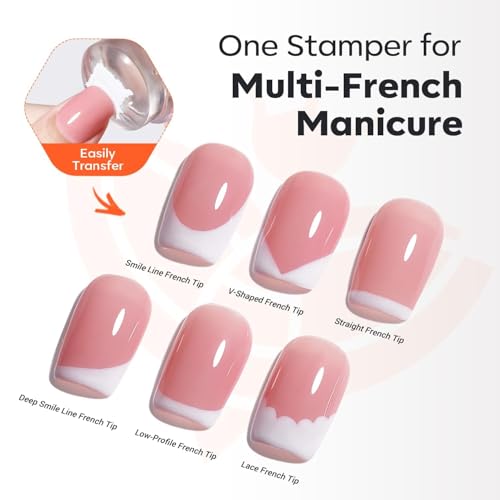 Image of modelones French Manicure Tip Gel Polish Set, 2Pcs 15ML White Jelly Pink Gel Nail Polish Kit Light Pink Milky White French Tip Nail Base Colors Soak Off LED DIY at Home Salon for Women