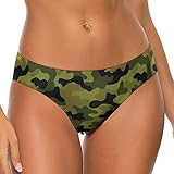 BAIKUTOUAN Camouflage Army Green Women's Underwear Thongs Sexy Breathable T-Back Panties S