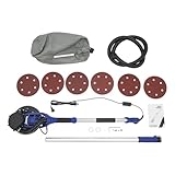 750W Trockenbauschleifer 800-1800RPM 6-Gang Elektrischer Decken-Wandschleifer mit LED-Licht, 2PCS Kohlebürsten, 6PCS Schleifpapier, Schlauch und Staubauffangbeutel