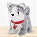 Peluche Chien de Jouets Électriques pour Filles Enfants Marcher et Aboyer,Secouer Queue Peluches et Animaux Interactifs Éducation Précoce Cadeau d'anniversaire pour 2 3 4 5 6+ Ans (Husky)