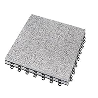 BodenMax Balkonfliesen Klicksystem Wetterfest Steinfliesen Aussen Balkon Boden Terrassenfliesen Klickfliesen Balkon Platten Gartenplatten klicksystem | Naturstein GRANIT | Klassik | 2 Stück 30x30 cm