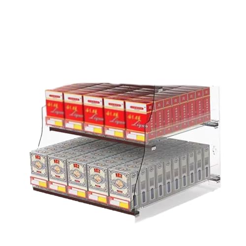 Estante de cigarrillos trapezoidal con empujador automático para evitar el desorden 2