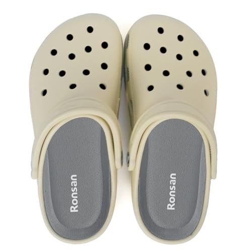 Image of Ronsan Shoe Insoles of Clog Garden Shoes, Extra Wide Barefoot Shoe Inserts Pads for Nurse Shoes, Garden Work Sandals, Thin Replacement Insoles for Women 6 / Men Size 4, Grey