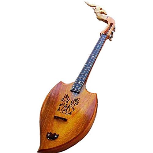 Isarn Acoustic Phin 3 Strings, Thai Lao Guitar Musical Instrument, Traditional Thai Musical Pin 29