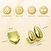 UAIAGM 4PCS Gold Grills for Teeth Single Tooth Cap Gold Caps for Women and Men Hip Hop Grillz Dental Mouth Piece Fake Open Face Grills Kit Stylish Golds for Girls Painted Hip Hop Accessories