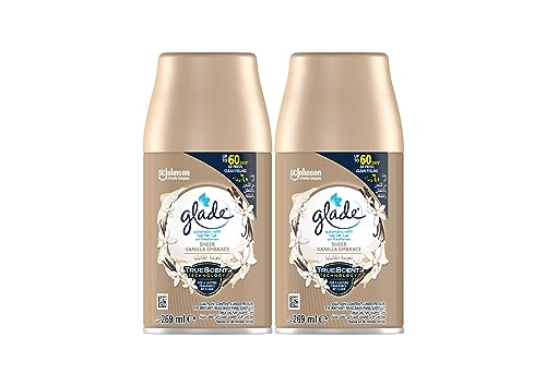 Glade Automatic Spray Refill Sheer Vanilla Embrace Air Freshener Automatic Odour Eliminator Fits Glade Dispenser Up to 60 Days of Freshness 2 x 269ml