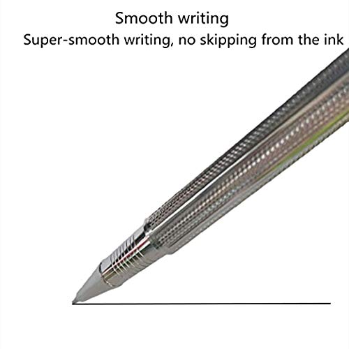 Pemmeed Rollerball Pen Stainless Steel With 23K Gold Trim,Elegant Business Matt Metal Fine Point Gel Ink Rollerball Pens With Gift Box For Men Women G5 (Silver) #TOP4