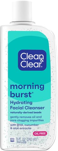 Image of Clean & Clear Morning Burst Hydrating Facial Cleanser with BHA, Cucumber & Aloe Extracts, Refreshing Face Wash for Soft, Smooth & Clear Skin, 8 fl. Oz (Pack of 2)