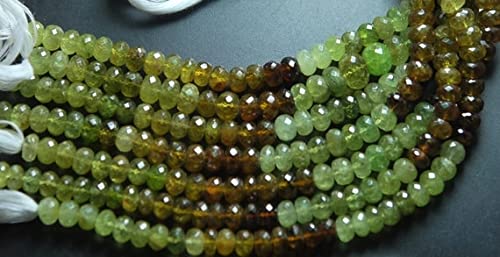 Grossular Garnet faceted rondelles 14-10mm en fil de 10'' pour bijoux de luxe