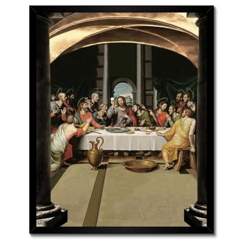 La Cène poster dans un cadre blanc 40 x 50 cm pour décoration murale H6672M