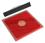 Rutschfeste, geräuschreduzierende Mahjong-Tischmatte mit Tasche – Brettspielmatte, Tischdecke, Mahjong-Zubehör for Mahjong-Spielset(Red,27.6x27.6in/70x70cm)