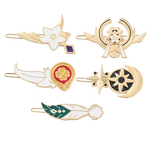 Genshin Hair Clips For Women Cute Enamel Venti, Keqing, Klee, Mona, Yae Miko, Barrettes Women Hair Pins Gifts For Girls Women Cosplay Jewelry #TOP3