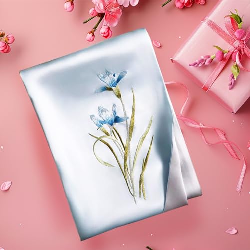 HangErFeng Women Scarf Silk Hand Embroidery Phalaenopsis Pattern Cheongsam Shawl 925 onesize3