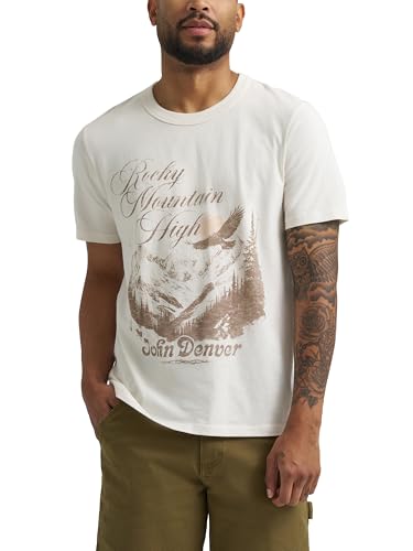 Wrangler Men's Jukebox Favorites Graphic Tees, John Denver Marshmallow, Large