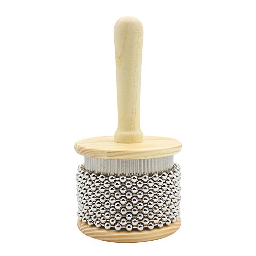 ammoon Wooden Cabasa Percussion Band Student Children Kid Instrument Pop Hand Shaker