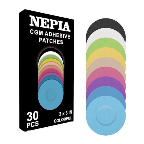 Nepia 30 Pcs Rainbow CGM Sensor Patches | Waterproof Adhesive for Dexcom G7/Libre1 2 3/Enlite | 14 Days Long-Lasting Protection | Sweatproof Sensor Covers with Comfortable Fit for Active Lifestyle