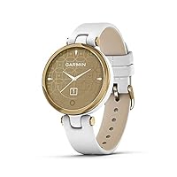 Garmin Lily White with Light Gold ,Leather Band Smartwatch (010-02384-F3)