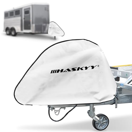 Housse de protection pour timon I 90 x 60 cm I Étanche I Capot de timon pour remorque caravane I Blanc I Bâche de protection de camion I Housse de protection...
