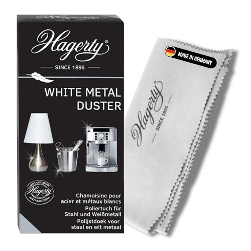 Hagerty White Metal Duster I 100% Baumwolltuch für die Reinigung von Edelstahl I Poliertuch I Putzlappen aus Baumwolle I Anti-Anlauf-Effekt I Für Gegenstände aus weißem Metall