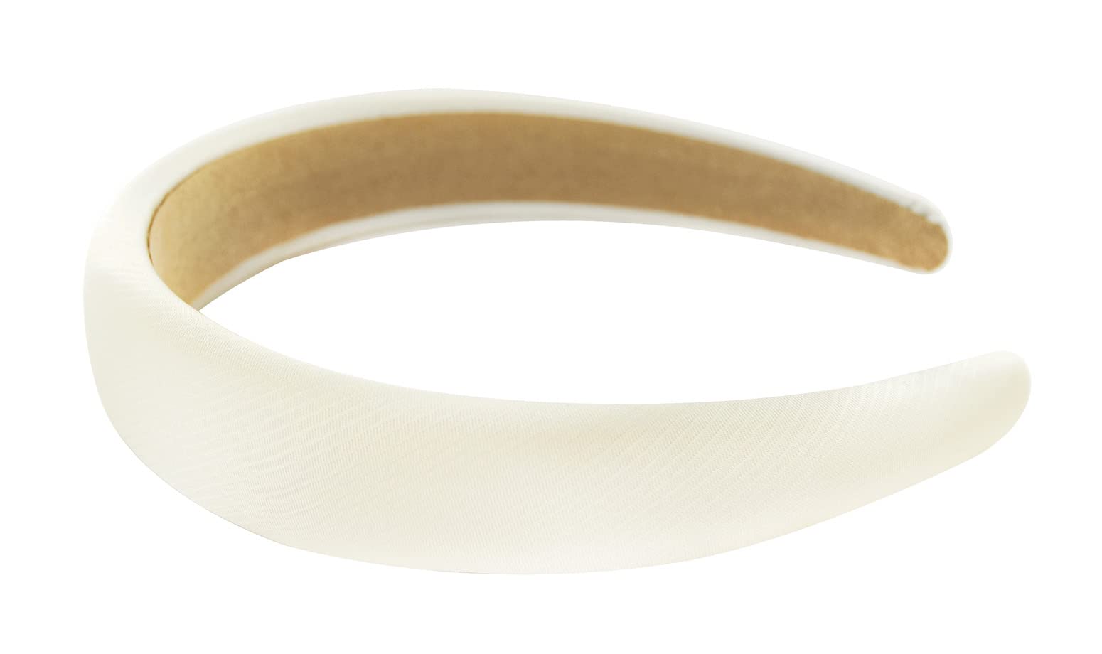 axy Headband with Fabric Padded Metallic Colour - Women's Headband in Metallic Look Headband Hair Accessories HRK2B (Cream White) - Image 2