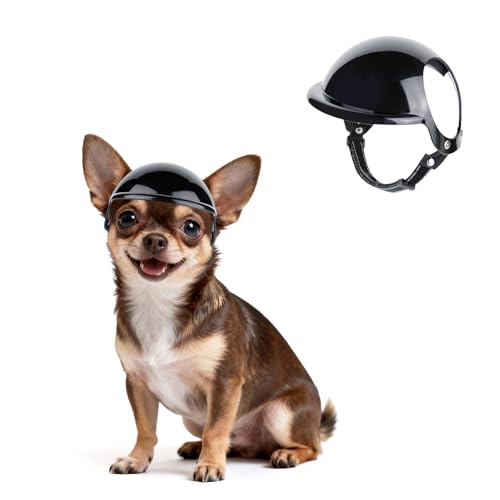 PETLESO Extra Kleiner Hundehelm mit Ohrenlöchern - Verstellbarer...
