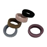 Thin Seamless High Elastic Ponytail Hair Ties (A variety of Colors with 5 Pcs Packing, No Damage to Hair) (Dark color series)