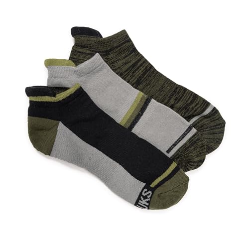 MUK LUKS Mens 3 Pair Pack Cotton Low Cut Ankle Compression Socks Green OS