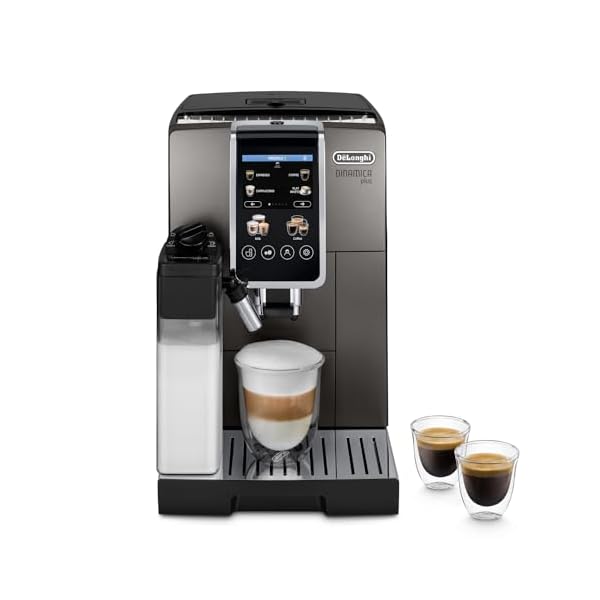 De'Longhi Dinamica Plus ECAM380.95.TB, Kaffeevollautomat LatteCrema Milchsystem, One-Touch-Cappuccino, mit 24 Rezepten