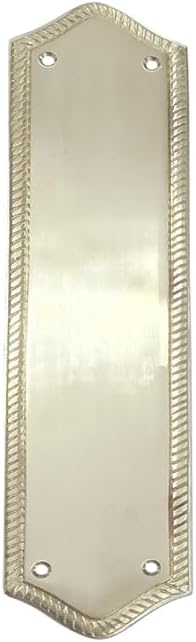 Adonai Hardware 12" "Simeon" Georgian Brass Push Plate - Satin Brass Unlacquered