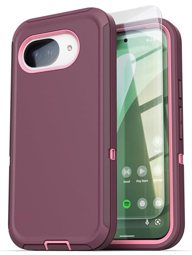 ENCASED for Google Pixel 10a Case with Screen Protector, Ranger Series, Shockproof Full Coverage Magnetic Case (Compatible with PixelSnap) Purple