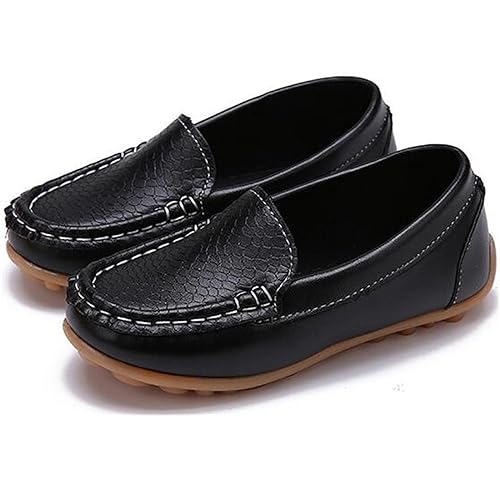 WUIWUIYU Boy's Girl's Slip-on Loafers Flats Oxford Shoes Solid Color Mocassins House Shoes3