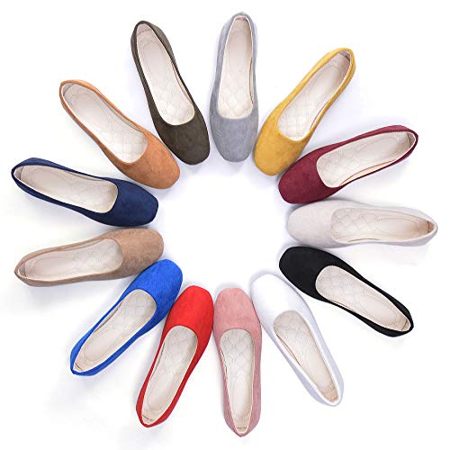 TN TANGNEST Women's Fashion Square Toe Ballet Shoes Non Slip Flats Black 42(9.5) - Image 4