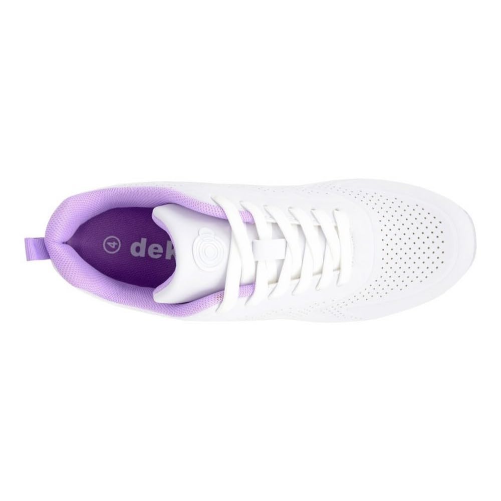 Dek T755 Fluke, zapatos de bolos con cordones para mujer, forro textil y calcetín y suela blanca de EVA