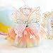 Dog Butterfly Wing Mesh Dress Kawaii Puppy Clothes Princess Pearl Bow Skirt Cooling for Summer Outfits Pet Apparel (X-Large,Rosepink)
