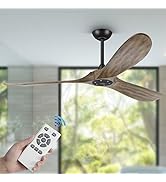 Swcita Large Ceiling Fans without Light, 60 Inch Modern Ceiling Fan with 3 Wood Blades, Noiseless...