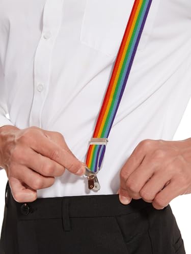Image of habibee Suspenders and Bow Tie Set for Men, Adjustable Elastic Braces with Y-Back, Diverse Colors, Strong Clips