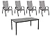 Produktbild Gartenmöbel Set 4X Acatop Stapesessel Taupe und Lofttisch acaplan 160x90 cm anthrazit schwarz