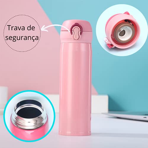 Garrafa Térmica Tampa Inox Vermelha 450 ml Wincy IXB16004
