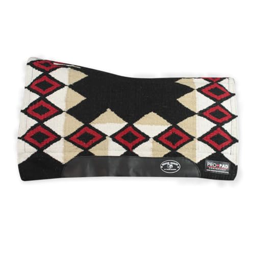 Tapis de selle Western Silver PRO-Pad Full noir élégant en feutre amortisseur haute densité