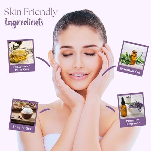 Image of Wavertree & London Lavender Scented Natural Soap Bars (Pack of 2), 7oz Moisturizing French Triple Milled Soap Bars enriched with shea butter - Pure Plant Oil Bath & Body Bar for All Skin Types