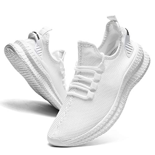 EGMPDA Chaussures de course à pied pour homme - Chaussures de sport décontractées en maille filet - Blanc - a blanc, 40 2/3 EU Cover