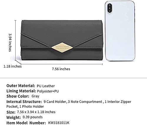Cluci Women Wallet Soft Leather Designer Trifold Multi Card Organizer Lady Clutch Bundles With Backpack Purse For Women Fashion Leather Designer Travel Large Convertible Ladies Shoulder Bags #TOP3